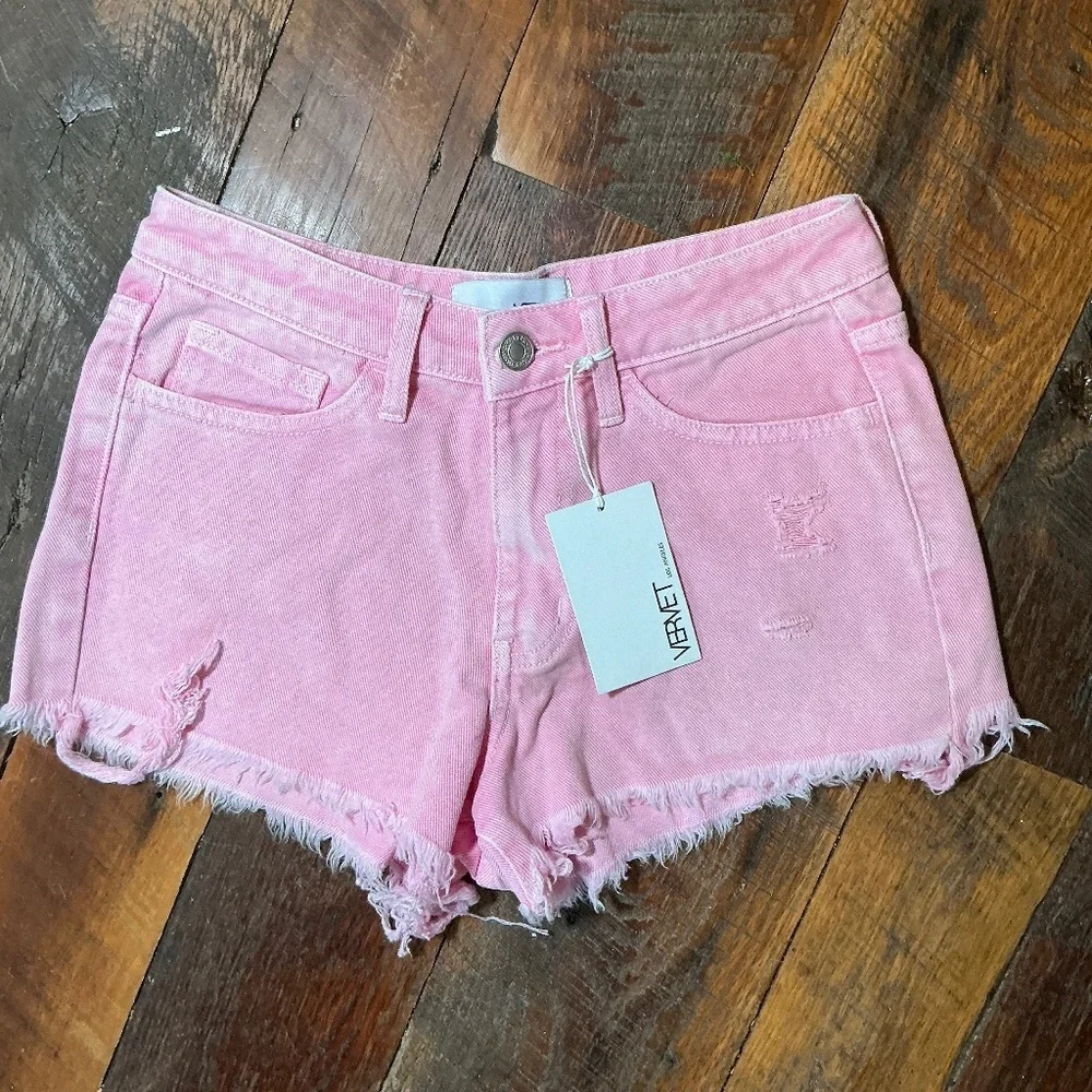 Vervet Pink Cut-off Denim Shorts NWT SZ XS - Picture 1 of 4